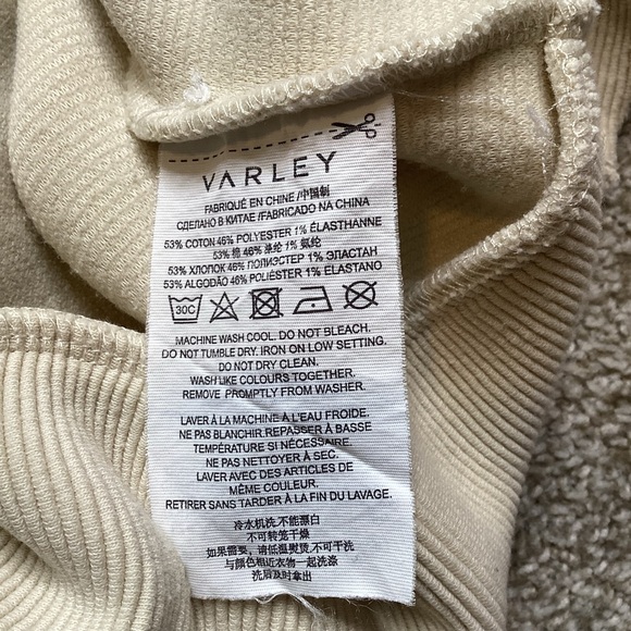 Varley Colina Funnel-Neck Sweatshirt Oversized Crop Boxy Turtleneck Small Ivory - Picture 7 of 8